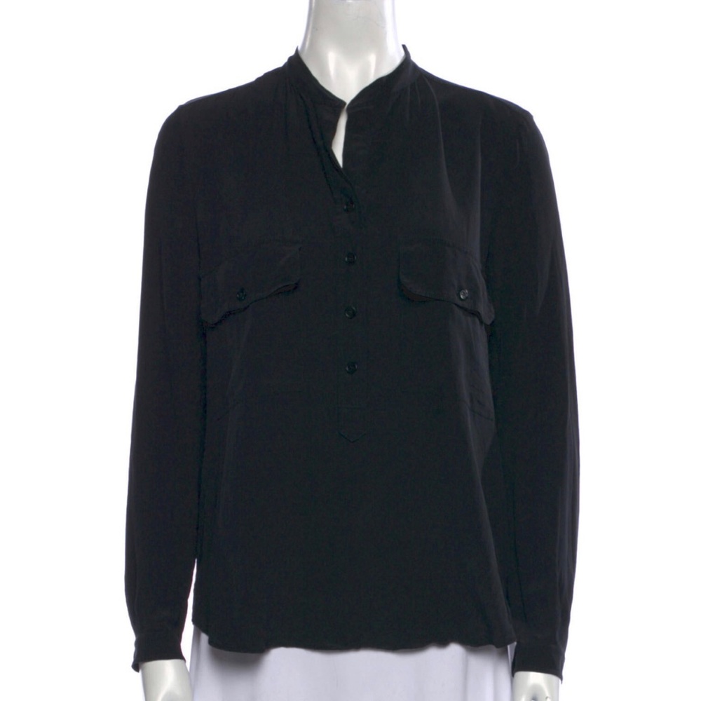 Stella McCartney Silk mock neck Button-Up Top blouse